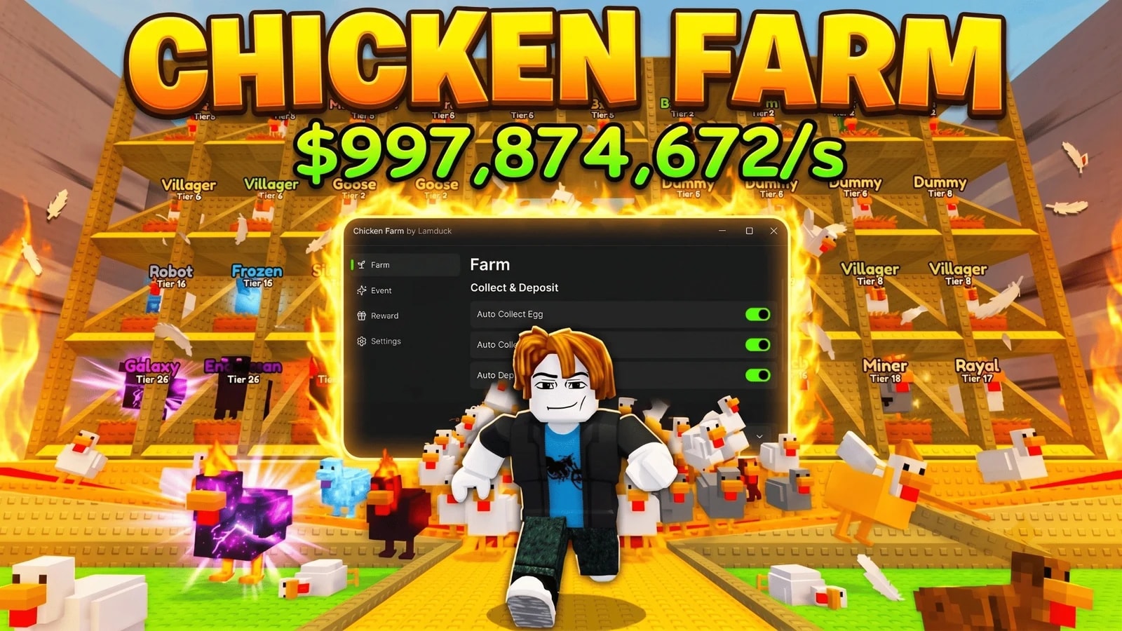 [BEST] Chicken Farm - Auto Farm, Auto Sell, Auto Upgrade