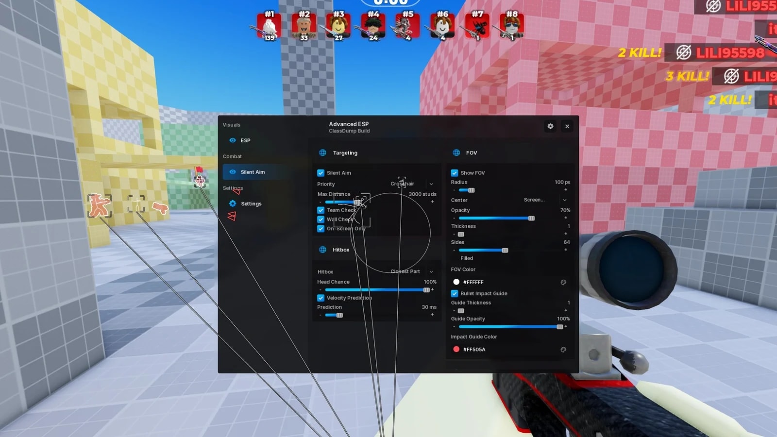 ESP, Tracers, Skeletal, Chams, Silent Aim