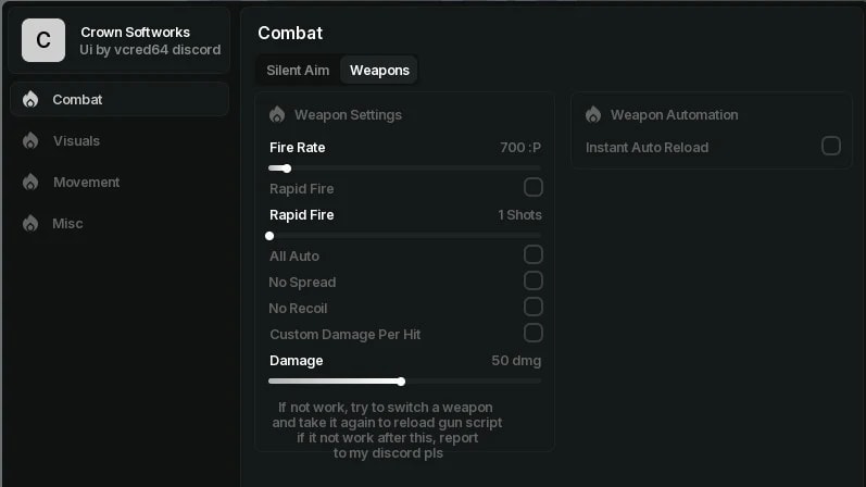 Silent aim, Gun mods, speedhack, instant interact And More!