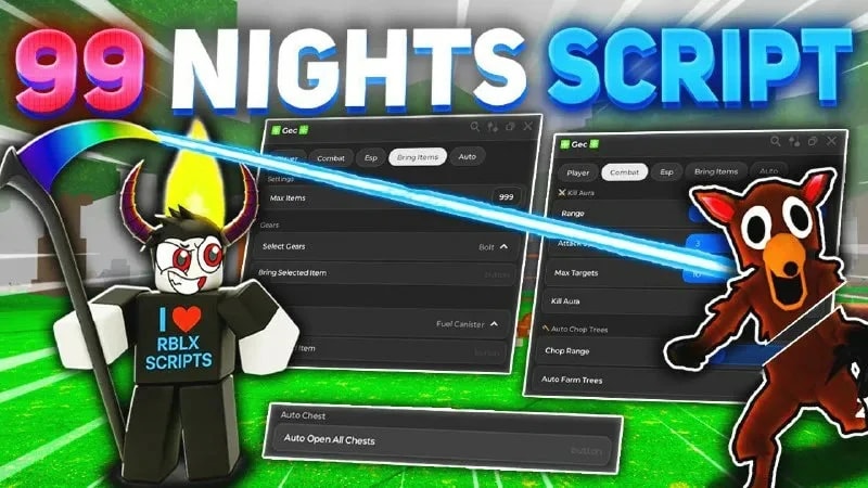 🌲 99 NIGHTS | AUTO-SURVIVE + ESP | NO KEY | PC
