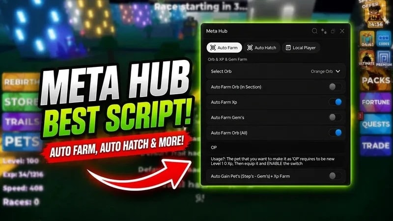 Auto Farm, Auto Farm Hoops, Auto Hatch, Meta Hub, And More