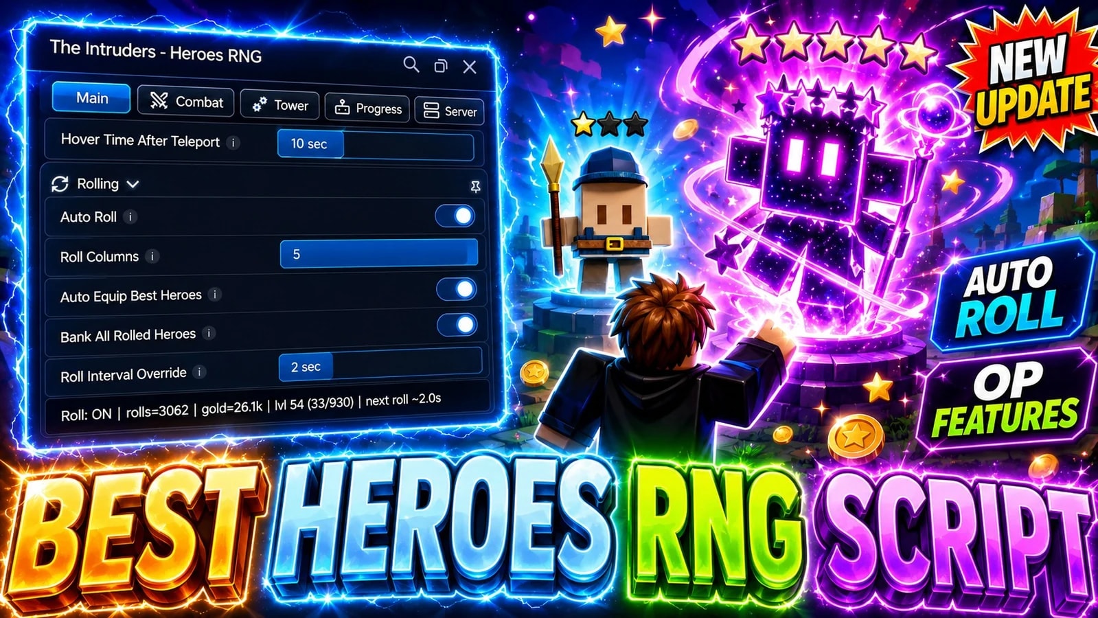 Auto Roll King - Zones, Boss, Tower, Fusion, Runes & Loot