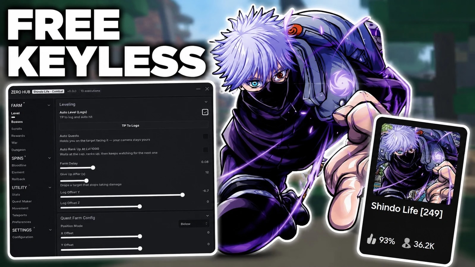 KEYLESS FREE - FARM GEN 1, 2 ,3, DUNGEON FARM, INSTA KILL