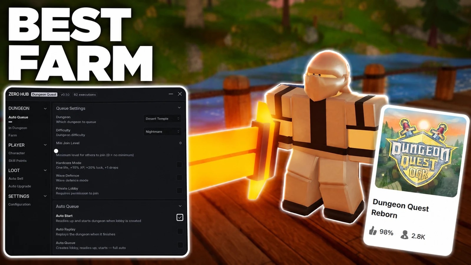 DUNGEON QUEST REBORN - BEST FARM, INSTA KILL, OP SCROPT