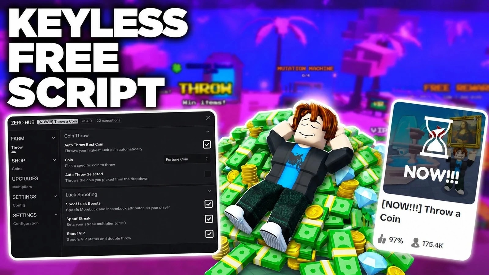 KEYLESS FREE - DUPE COINS, INF LUCK, FREE GAMEPASS & MORE