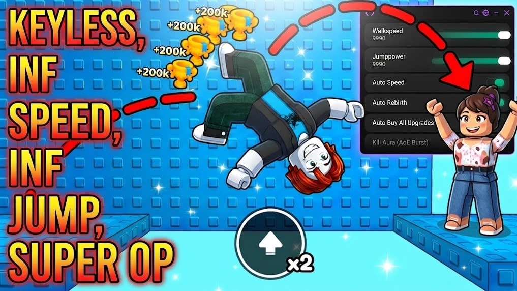KEYLESS, INF SPEED, INF JUMPS AND INF WINS