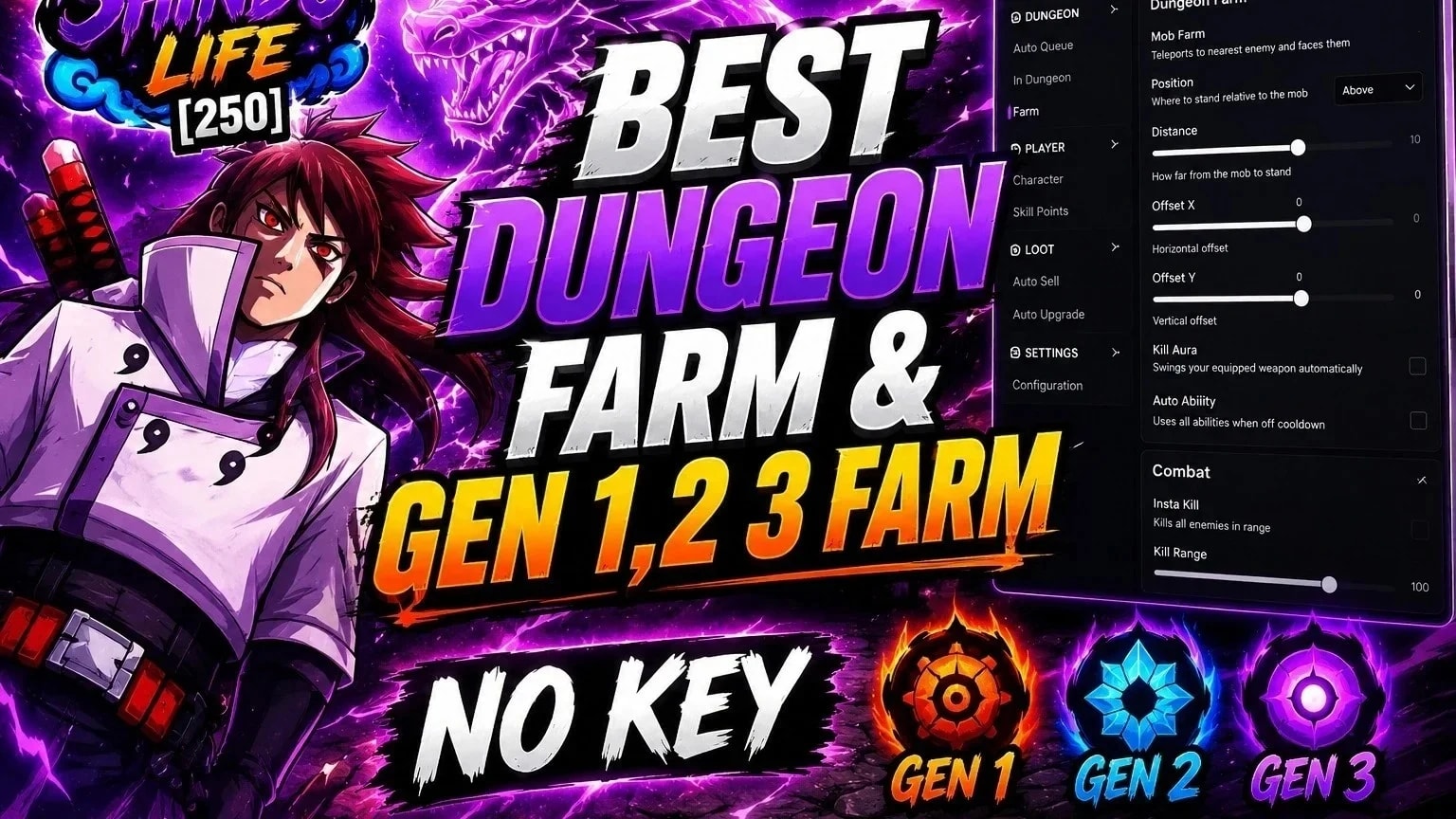 Free Keyless - Dungeon Farm, Insta kill, no Cooldown & more