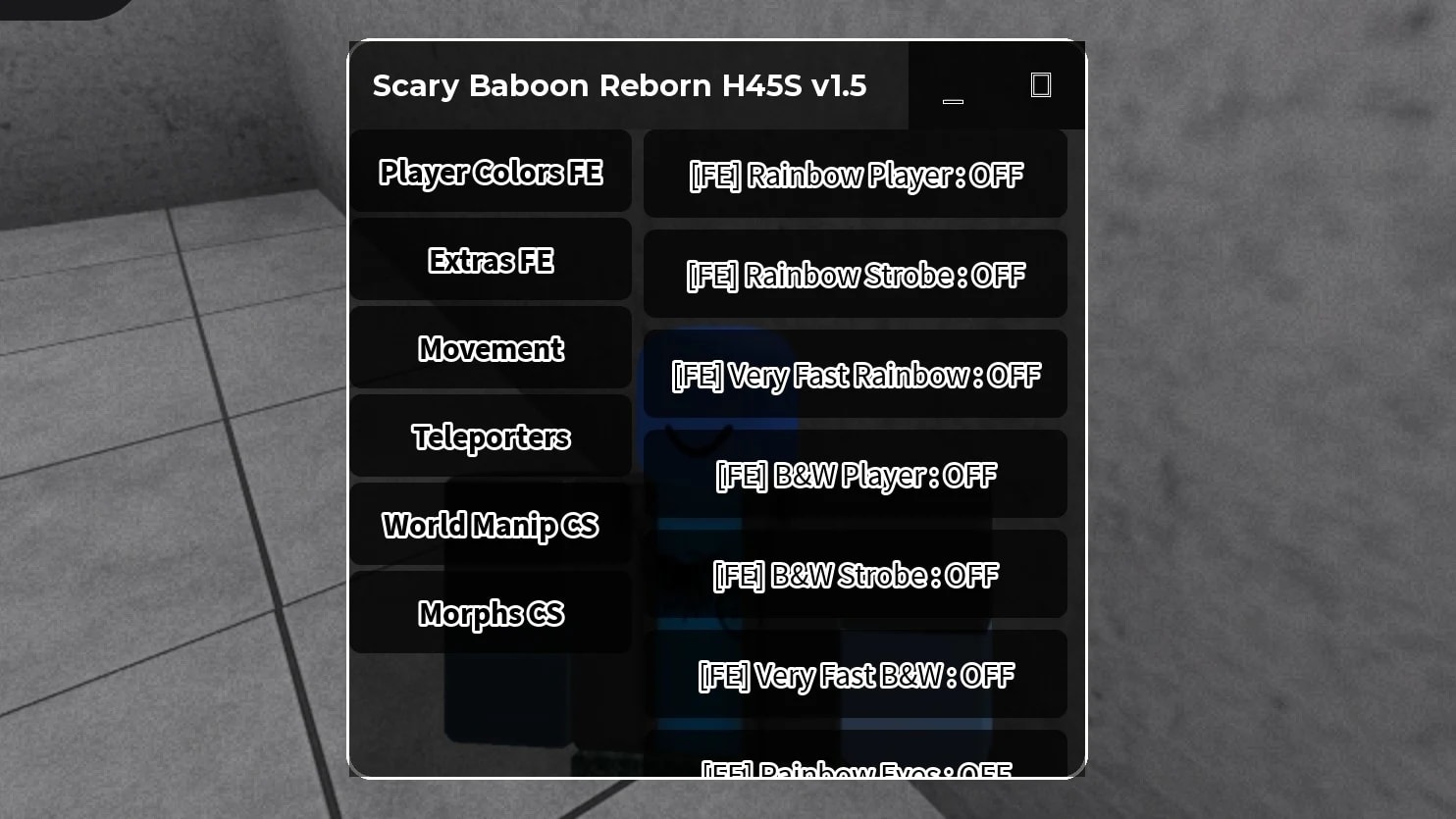 Scary baboon reborn H45S gui