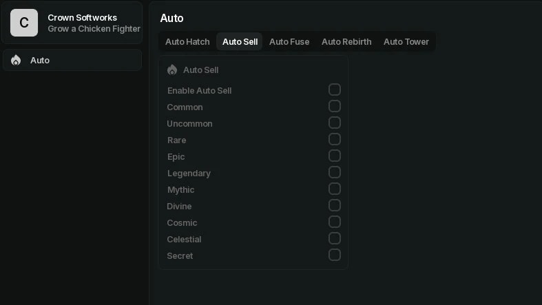auto hatch, auto tower, auto sell and more