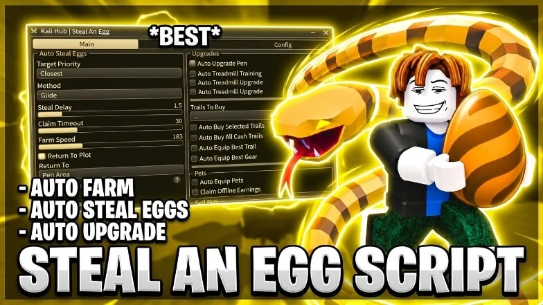 Auto Steal Eggs | Auto Upgrades | Auto Sell & More
