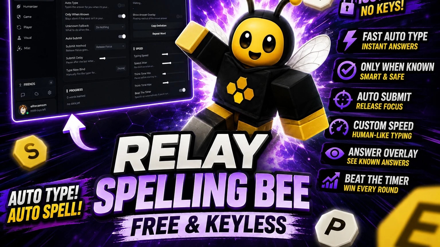 Relay | Auto Spell | Spelling Bee Script | Free & Keyless