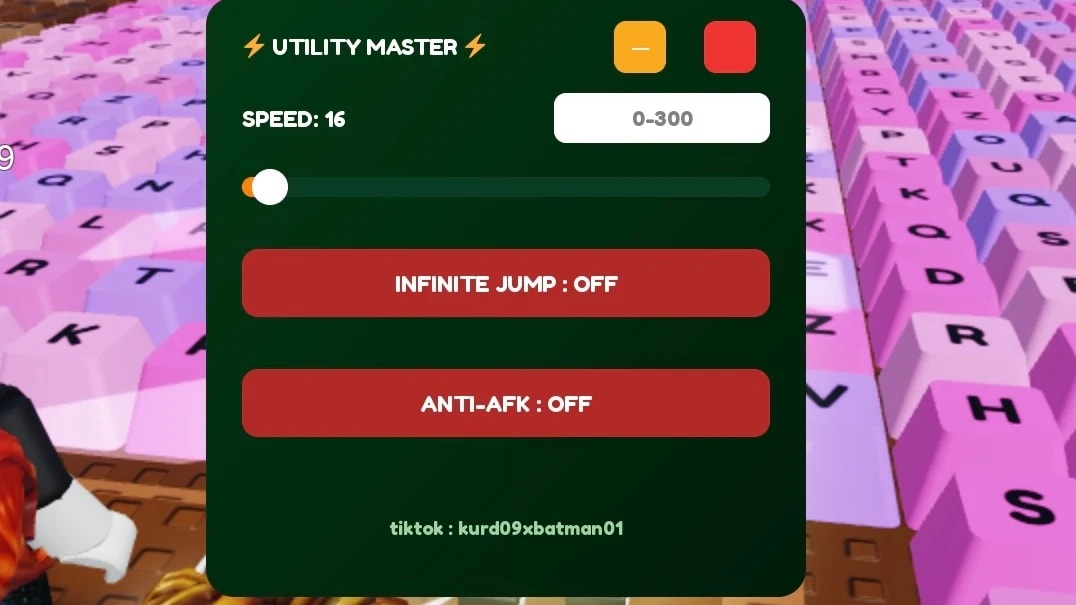 Infinity jump , anti afk , max speed