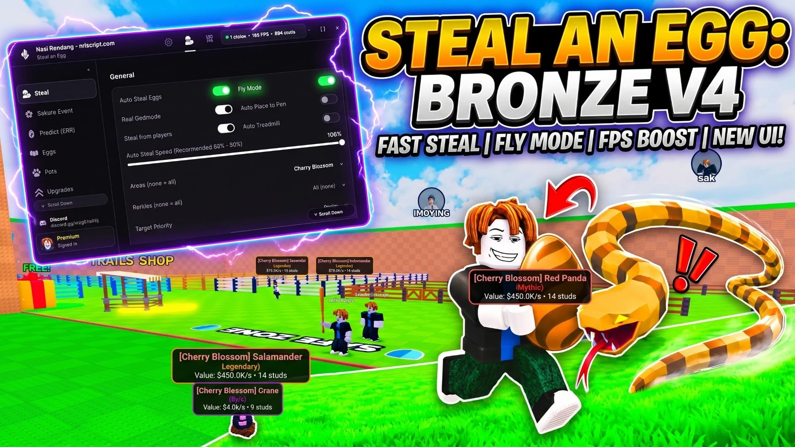Steal an Egg: Fast Steal, Fly Mode, FPS Boost, NEW UI!