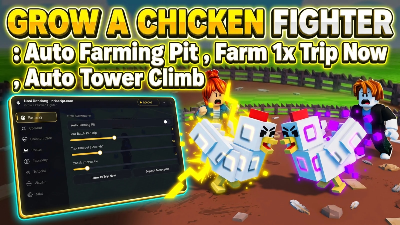 GROW A CHICKEN FIGHTER SCRIPT 🚀 AUTO FARMING PIT