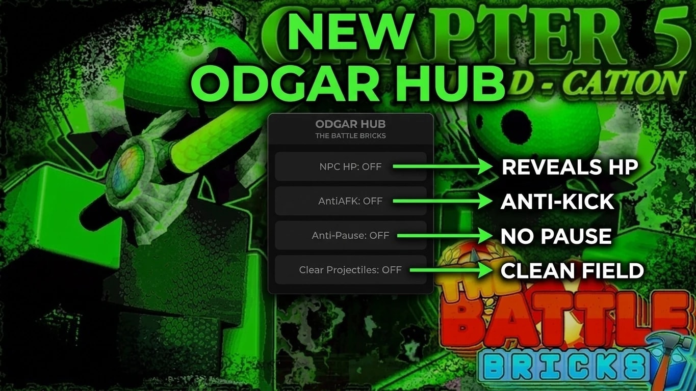 ODGAR HUB - Show Enemy HP, PROJECTILE REMOVE