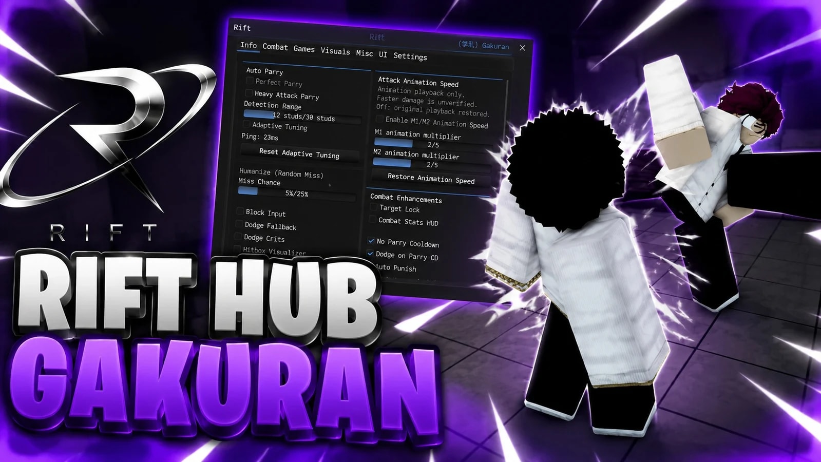 [RIFT] Gakuran | Auto Parry | ESP | No CoolDown| and MORE!