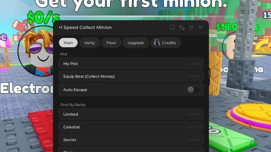 +1 Speed Collect Minion: Auto Escape, Auto Rebirth, Teleport