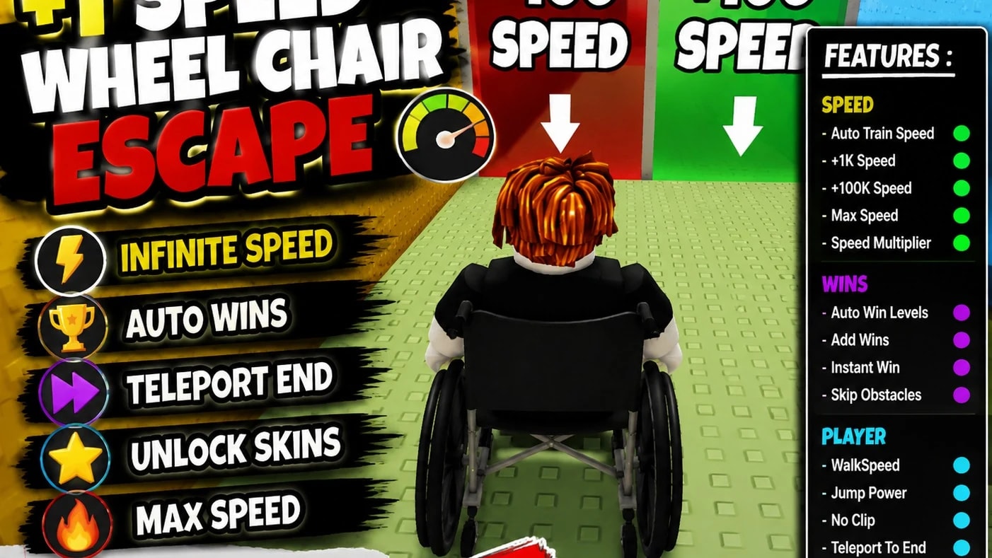 +1 Speed Wheel Chair Escape (AutoFarm, AutoTrain, InfSpeed)