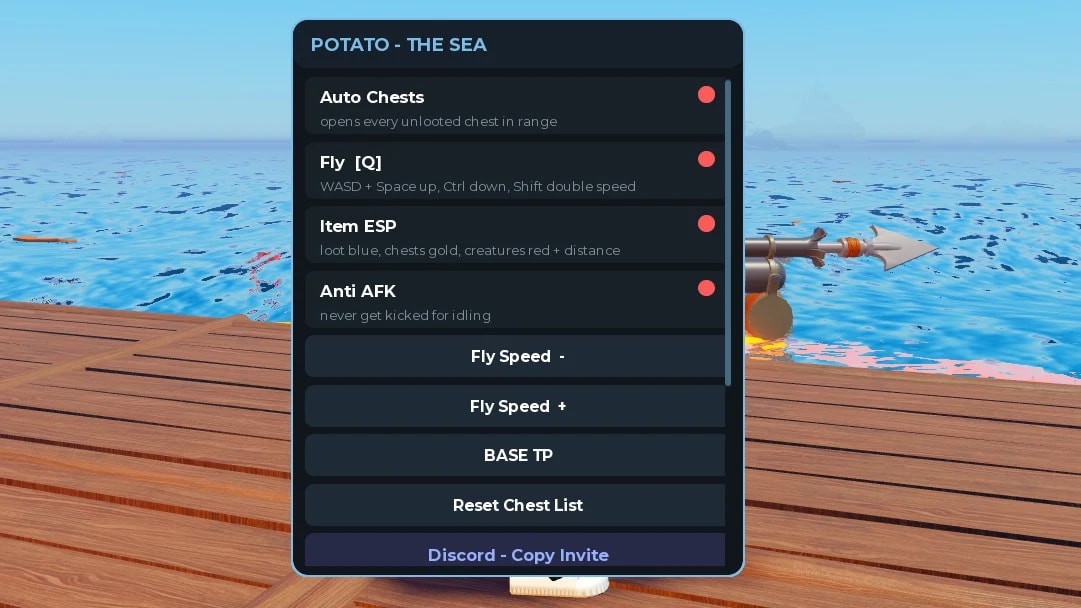 New cool script for 100 Days At Sea on Auto Chest, Items ESP