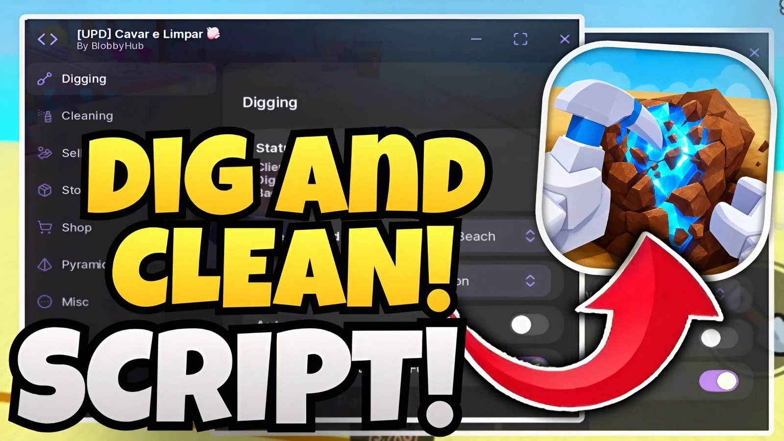 Blobby Hub - Dig And Clean SCRIPT • *NO KEY* | Youtube
