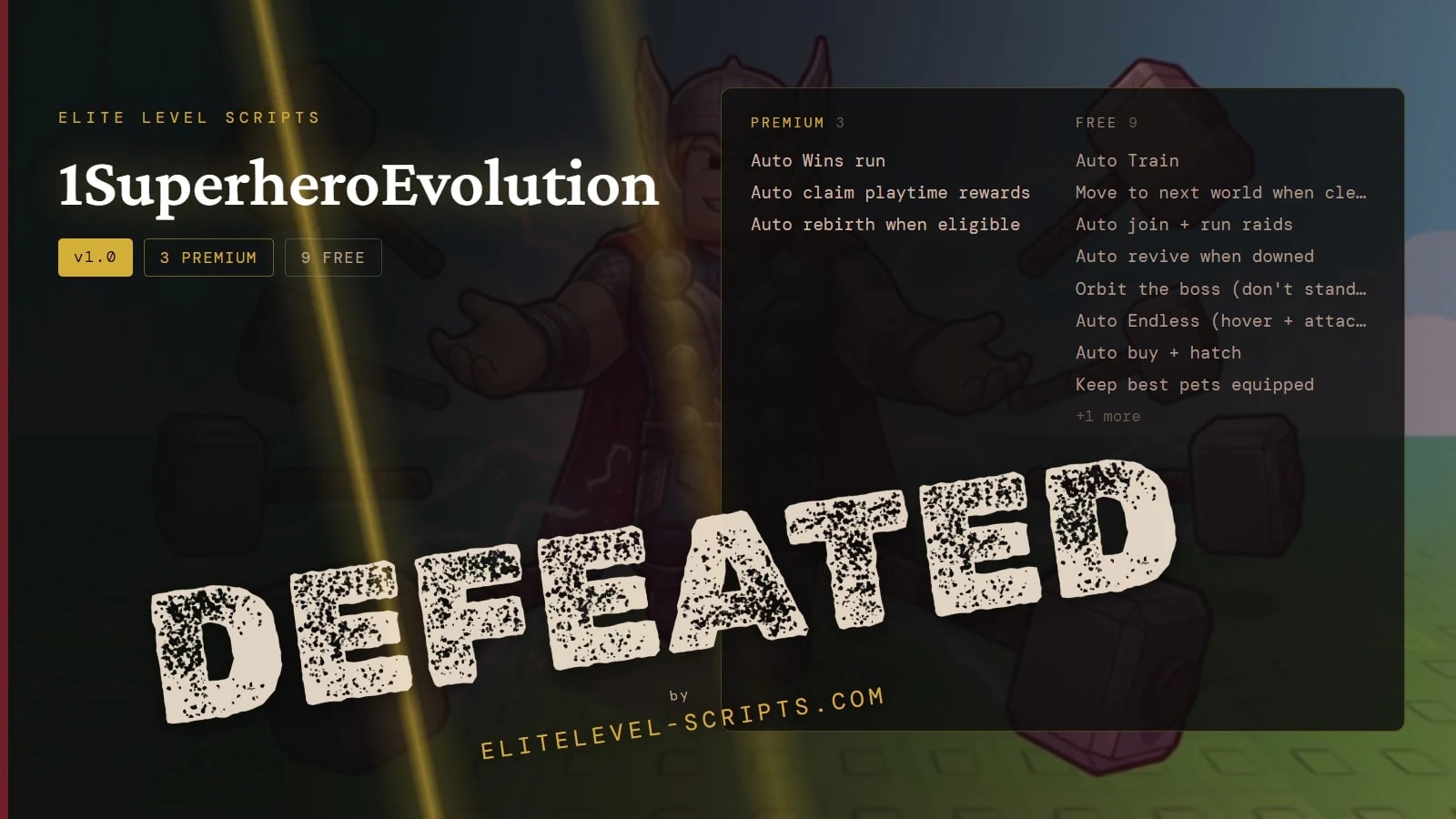 Elite Level Scripts +1 Superhero Evolution