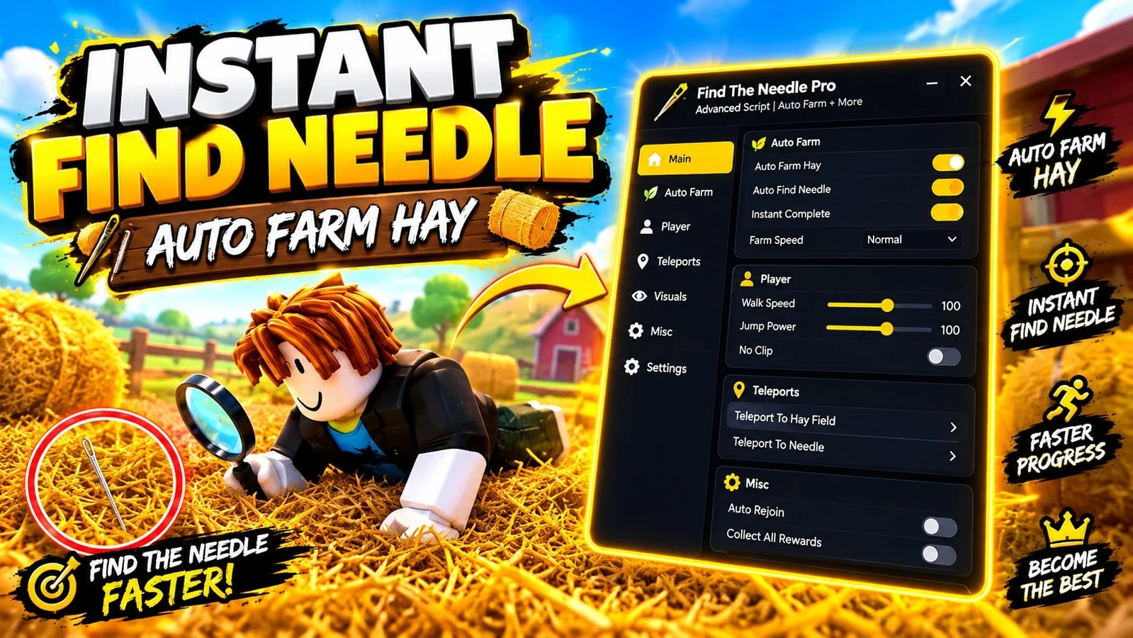 OP Search For The Needle Script! - (AutoFarm, Instant Find!)