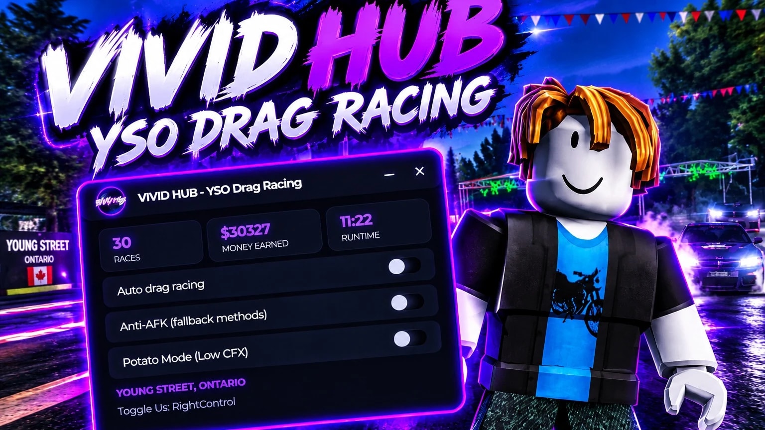 170k/HR・Auto Drag Race・Anti-AFK・Low GFX・Full Stats・More!