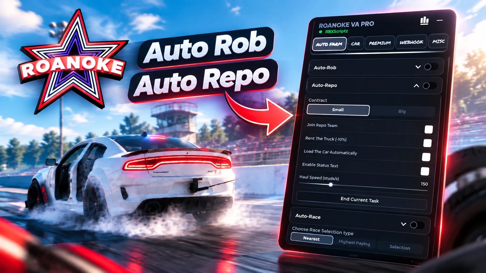 Auto Rob | Auto Repo | Auto Race | FPS Boost | Webhooks ++++