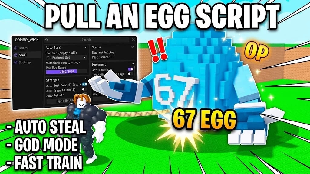 AUTO STEAL + GOD MODE + FAST TRAIN