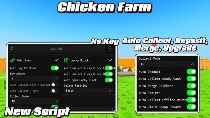 🐔 Auto Farm • Auto Collect • Auto Eggs • Auto Feed • 