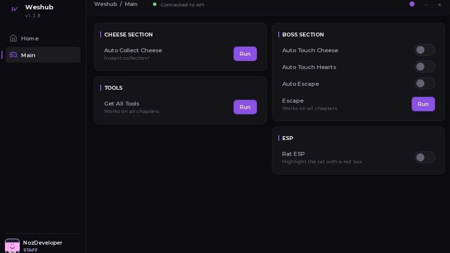 Weshub cheese escape script