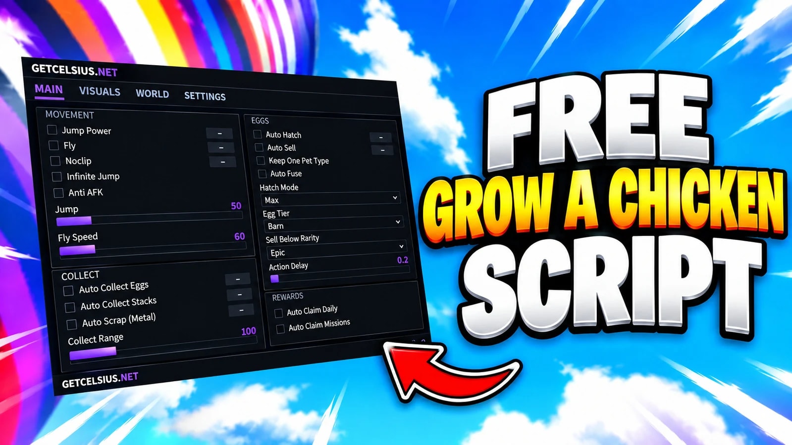 [FREE] Grow a chicken fighter | Celsius