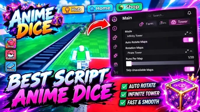 [NEW] Anime Dice Best Script Auto Roll, Auto Play Tower