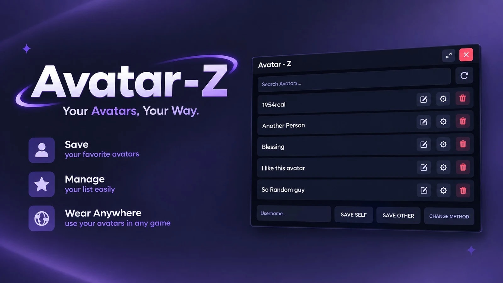 [Open Source & Universal] Avatar Changer, Saver