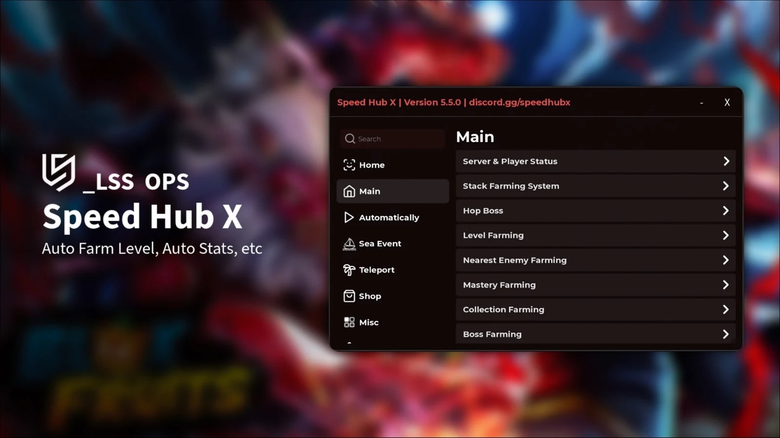 [OPENSOURCE] Speed Hub X | Auto Farm Level, Auto Stats, etc