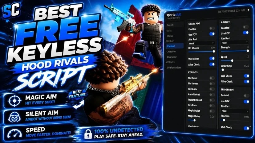 Free Hood Rivals Script | Magic Bullet, Silent Aim, Speed