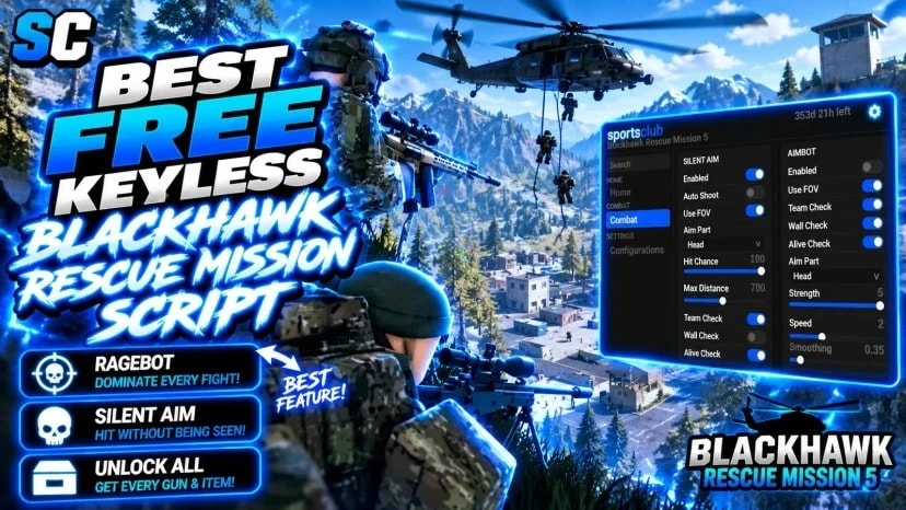 Free Blackhawk Rescue Mission 5 Script | Silent Aim, Ragebot
