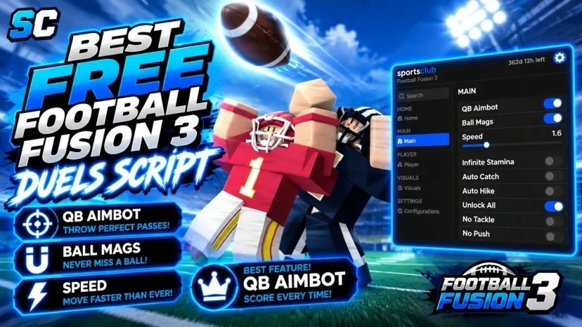 Free Football Fusion 3 Script | Mags, QB Aimbot, Unlock All