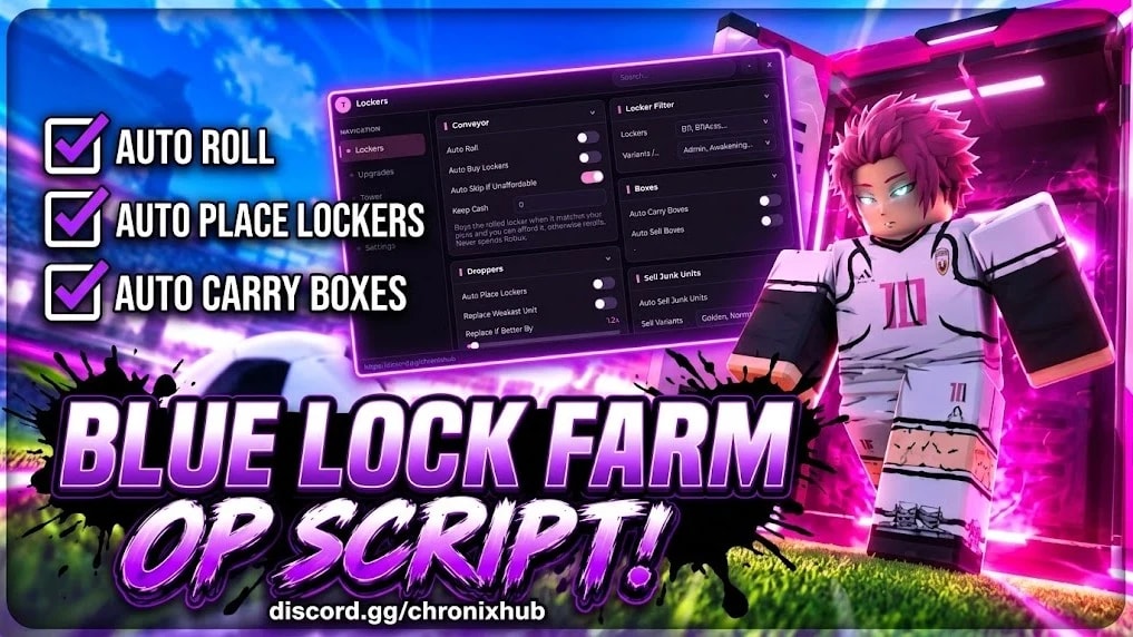 Blue Lock Farm⚽ [KEYLESS + AUTO ROLL + AUTO FARM 🔥]