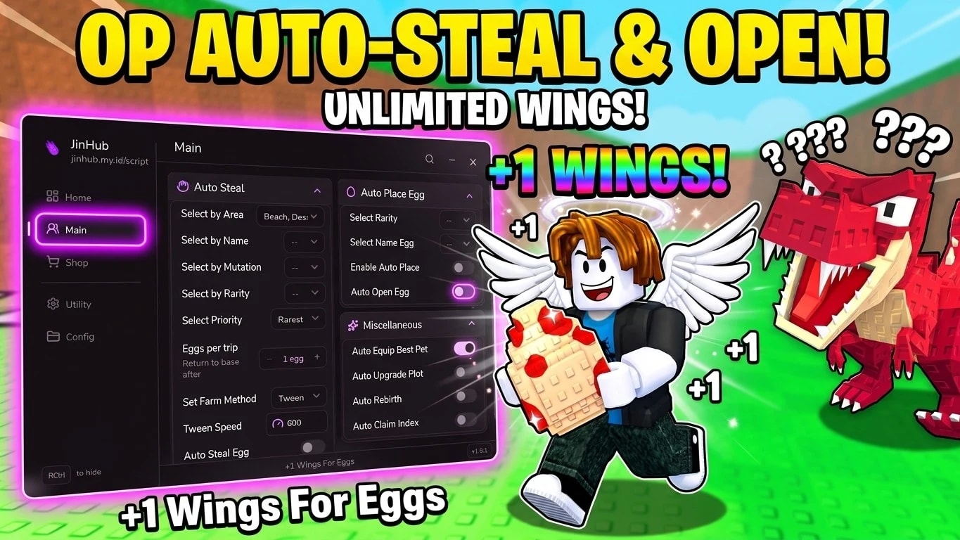 New OP Script +1 Wings for Egg! Full Feature