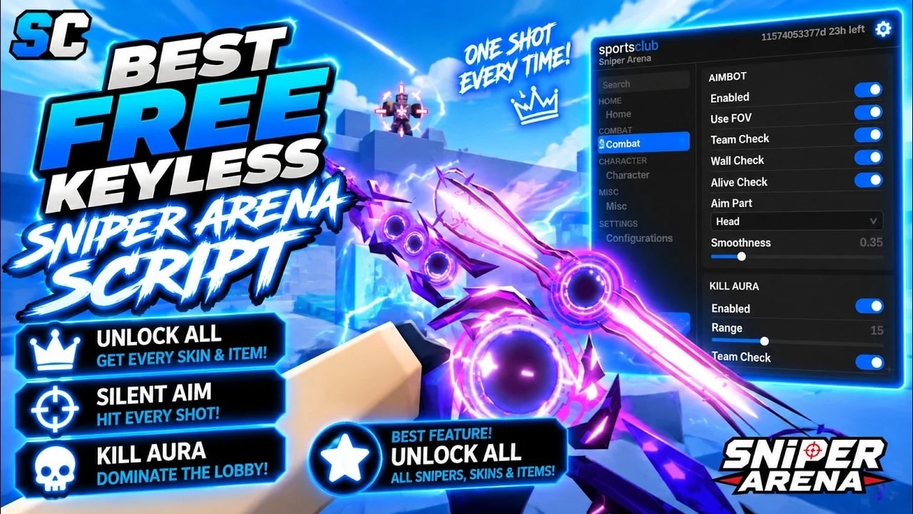 Free Sniper Arena Script | Unlock All, Kill All, Silent Aim