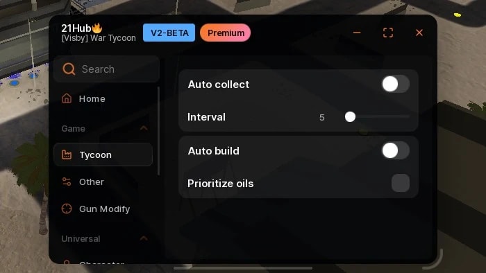 Auto Collect/Build and  gun mods | 21hub-V2