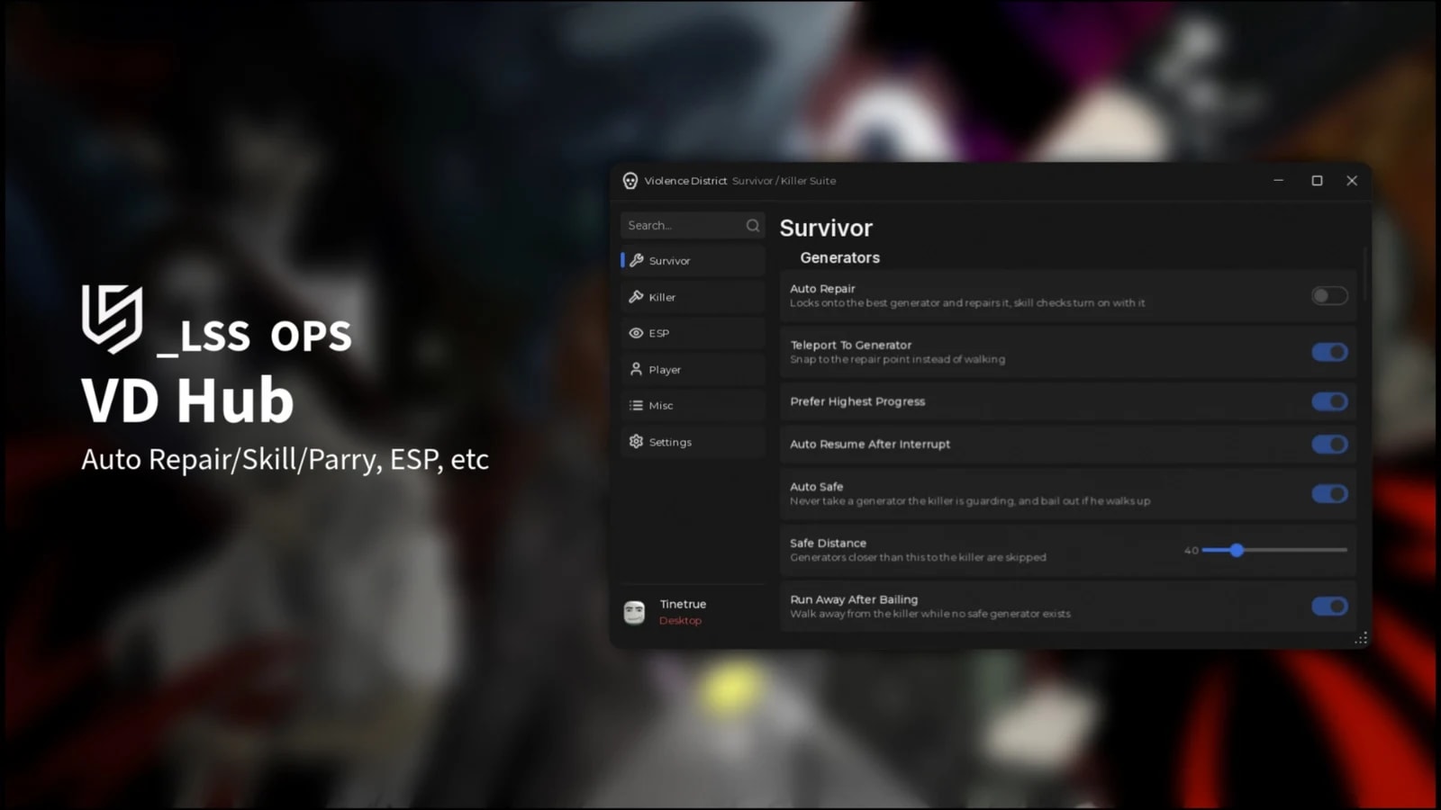[OPENSOURCE] VD Hub | Auto Repair/Skill/Parry, ESP, etc
