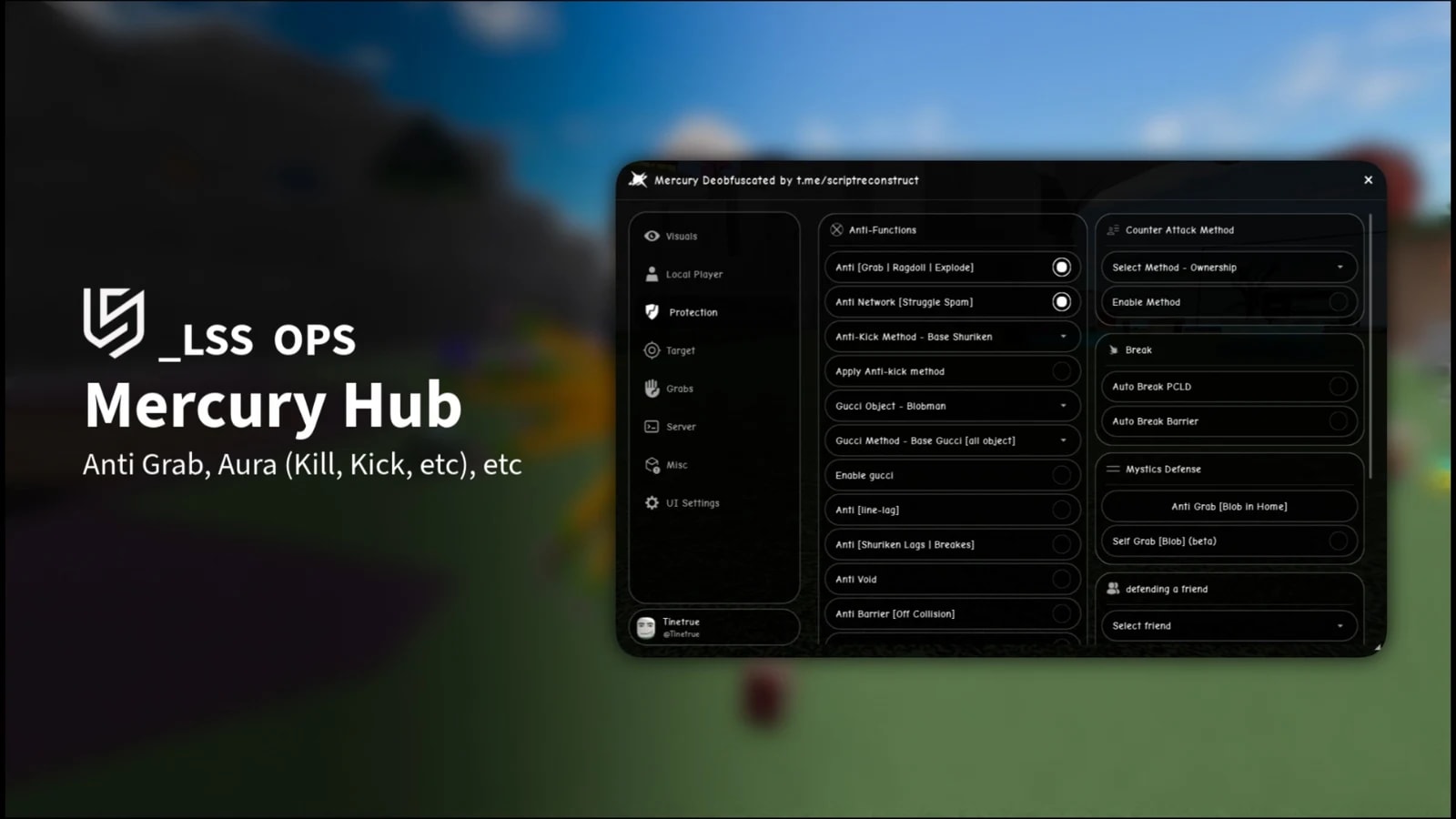 [OPENSOURCE] Mercury Hub | Anti Grab, Aura (Kill, Kick), etc