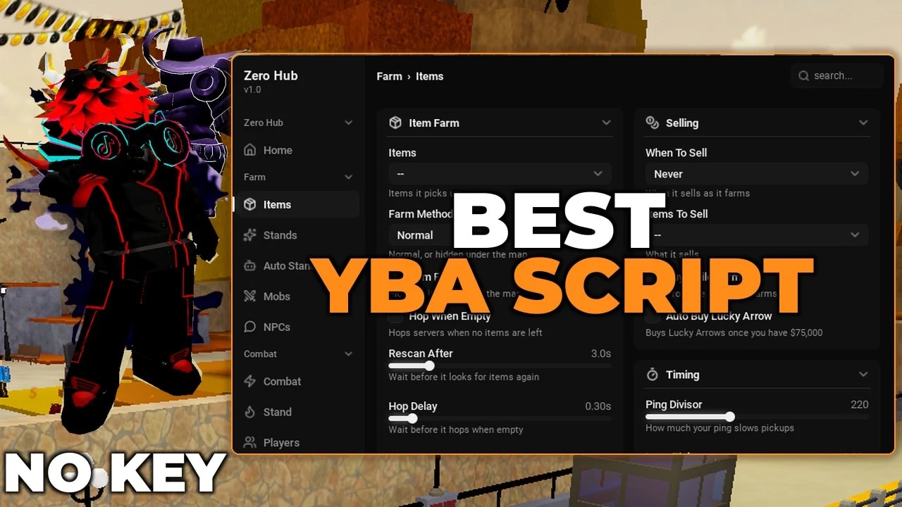 [⭐BEST] YBA Script – NO KEY, Auto Prestige, Item Farm OP