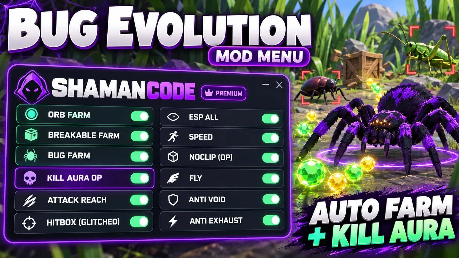 #1 Bug Evolution Script Max lvl + OP KİLL AURA + NOCLİP + MO