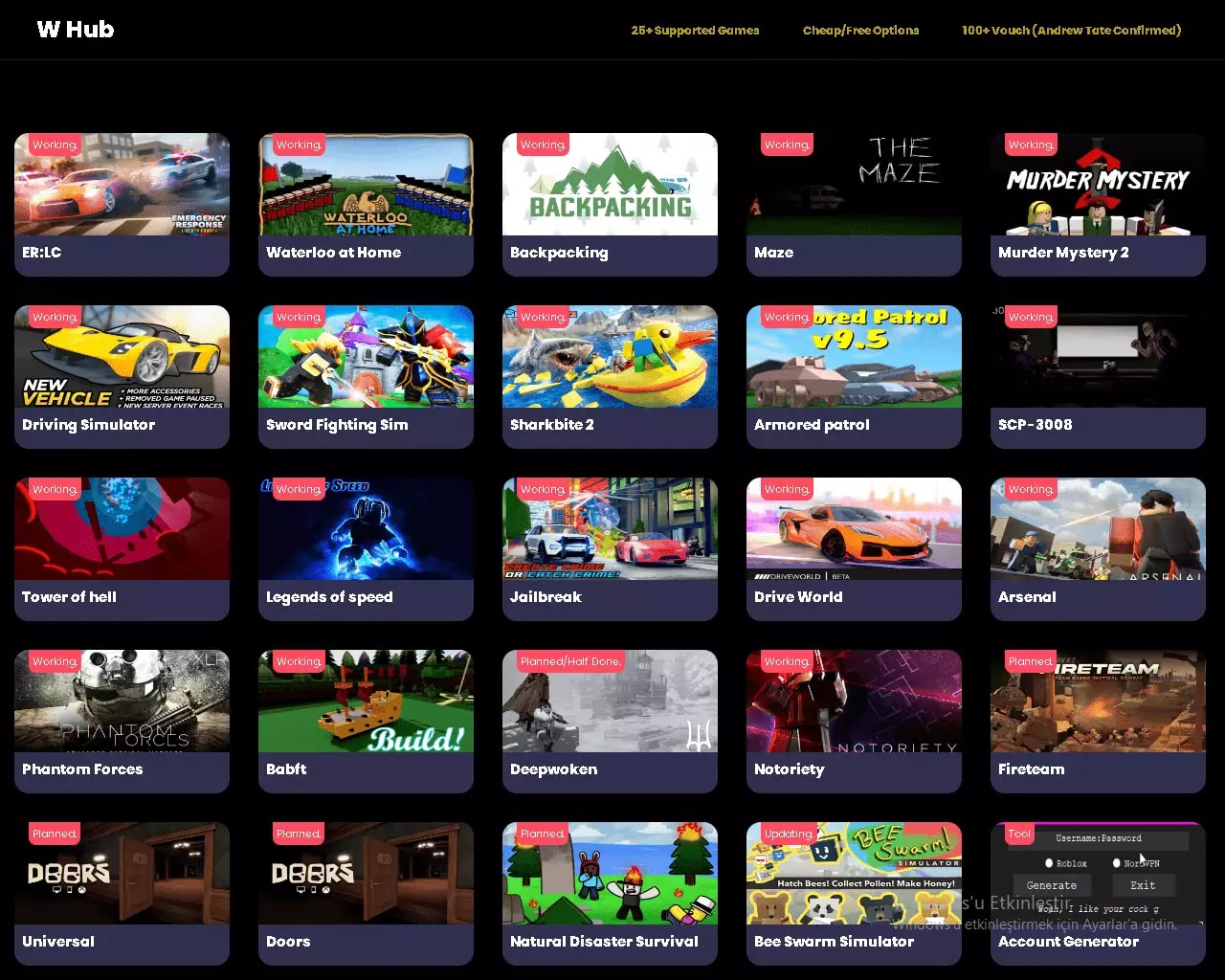 Whub - 25+ Games - Custom UI - New