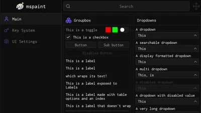 mspaint/obsidian ui library