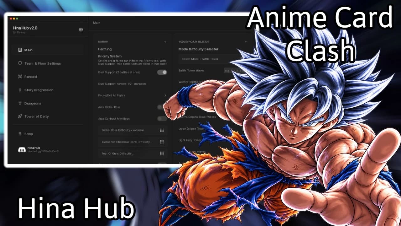 Hina Hub - Global Boss, Auto Guild, Auto Dungeon, Auto Deity