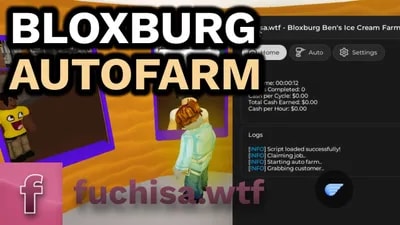 BLOXBURG ICE CREAM AUTO FARM| FUCHISA.WTF